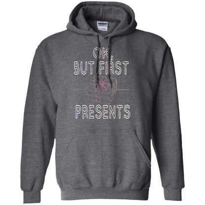 Ok But Frist Presents Gift X-mas Shirt Dark Heather