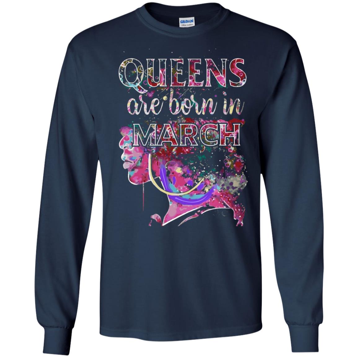 Birthday T-shirt Queens Are Born In March Navy