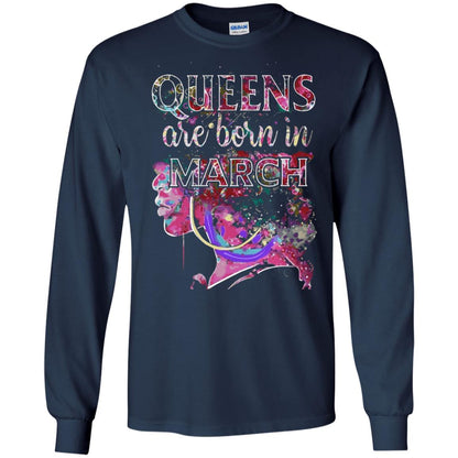Birthday T-shirt Queens Are Born In March Navy