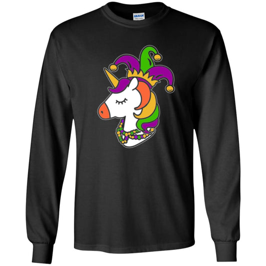 Mardi Gras Unicorn T-shirt Black