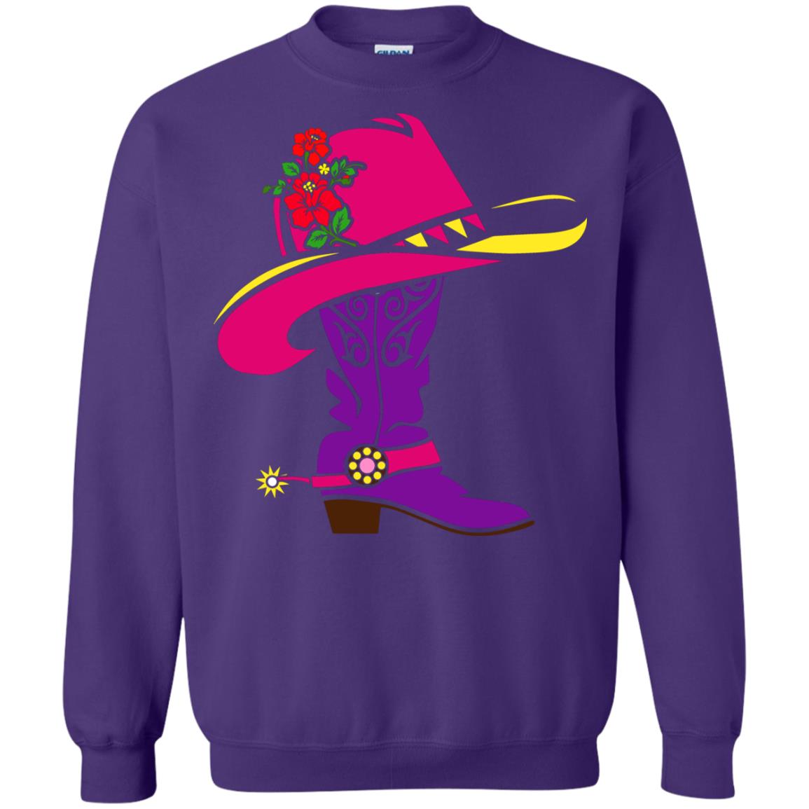 Cowgirl Boots With Hat T-shirt Purple