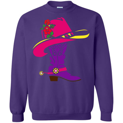 Cowgirl Boots With Hat T-shirt Purple