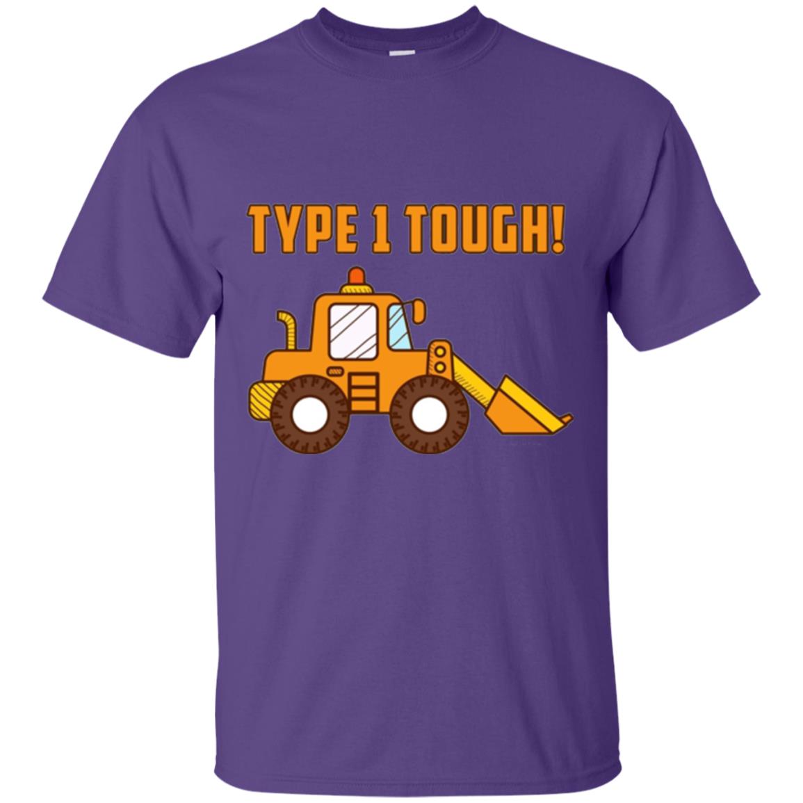 Type 1 Tough Bulldozer Diabetic Diabetes T-shirt Purple