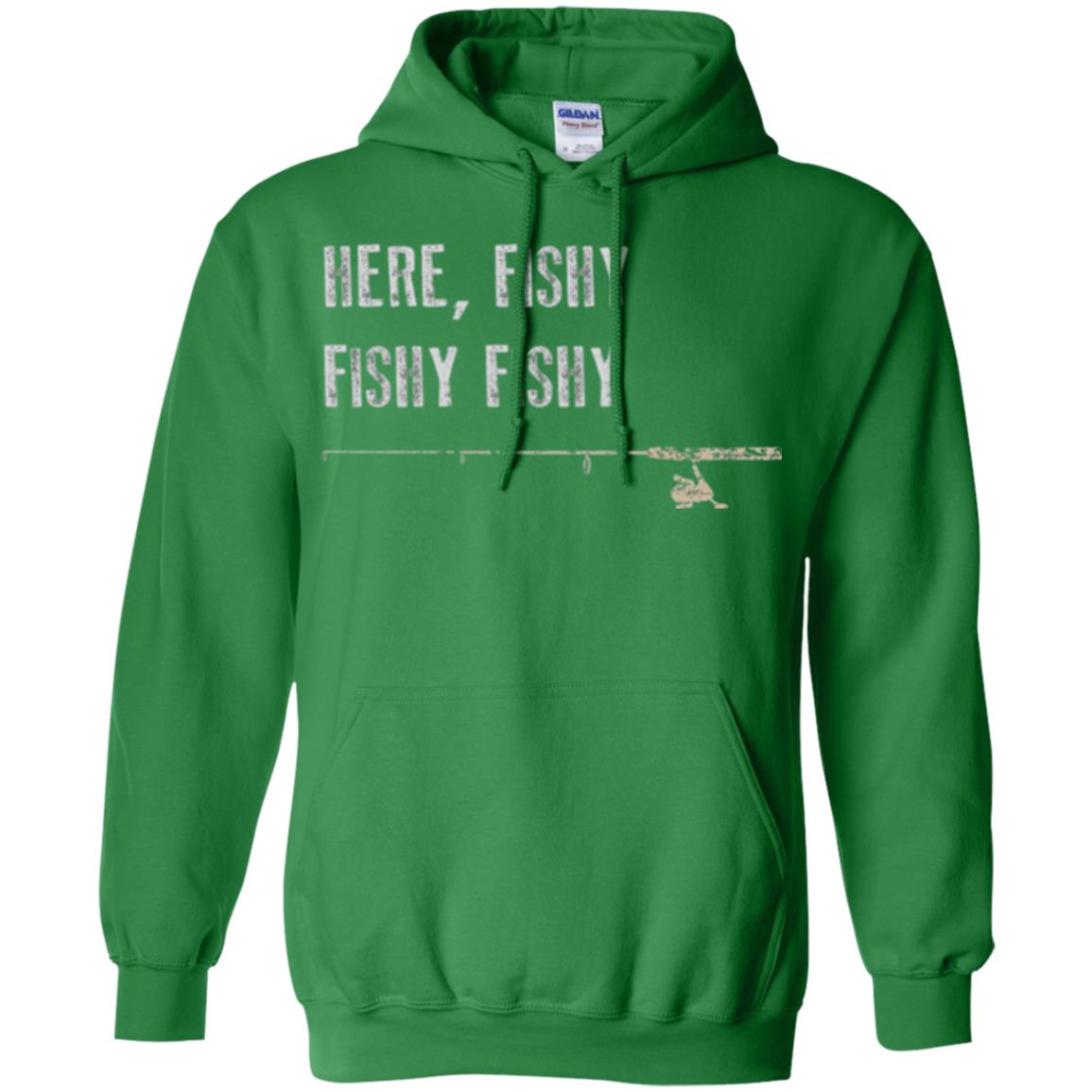 Fishing Lover T-shirt Here Fishy Fishy Irish Green