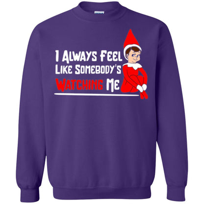 Christmas T-shirt I Alway Feel Like Somebody_s Watching Me Purple