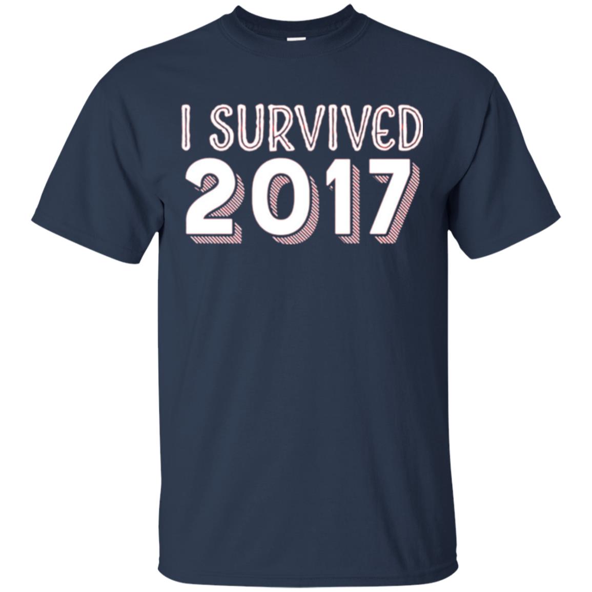 New Year_s T-shirt I Survived 2017 Navy