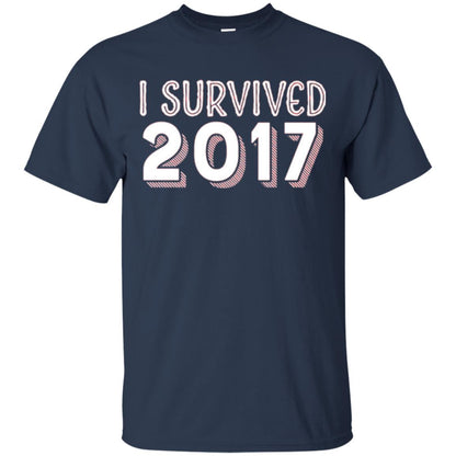 New Year_s T-shirt I Survived 2017 Navy