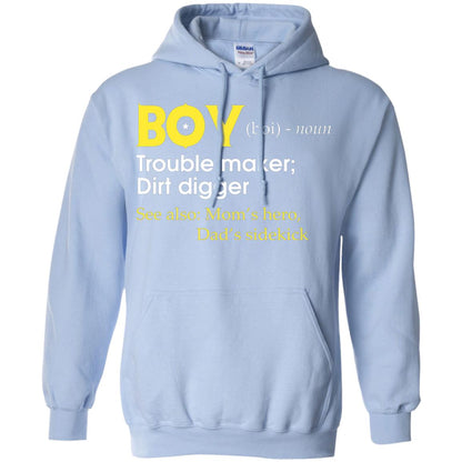Boy Definition Trouble Maker Dirt Digger Shirt Light Blue