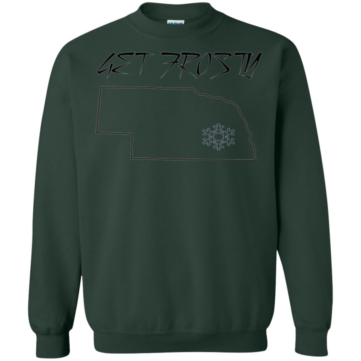 Christmas T-shirt Get Frosty Nebraska Football Forest Green
