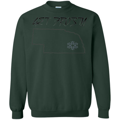 Christmas T-shirt Get Frosty Nebraska Football Forest Green