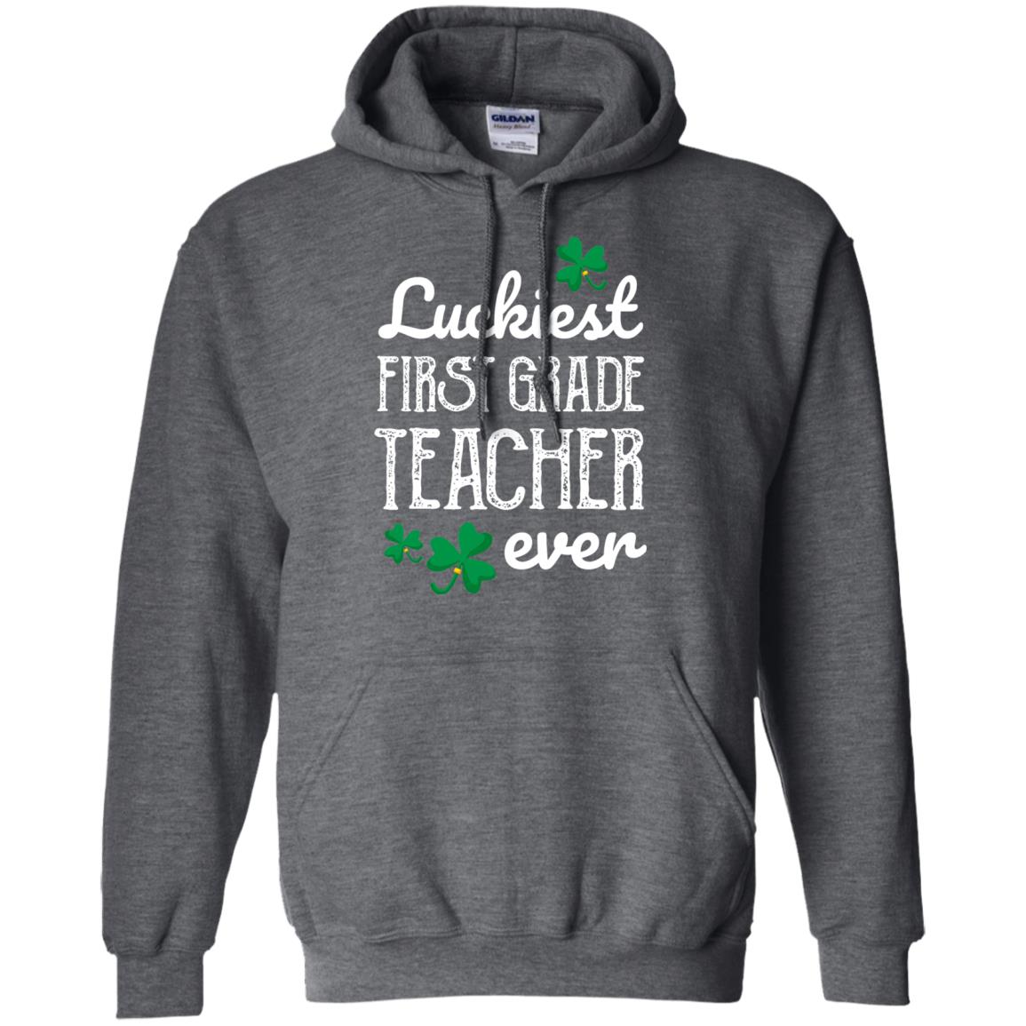 Luckiest First Grade Teacher Ever St. Patricks Day T-shirt Dark Heather