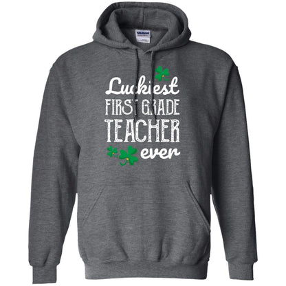 Luckiest First Grade Teacher Ever St. Patricks Day T-shirt Dark Heather
