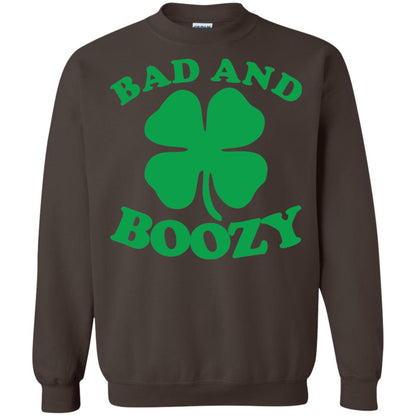 Bad And Boozy Saint Patricks Day T-shirt Dark Chocolate