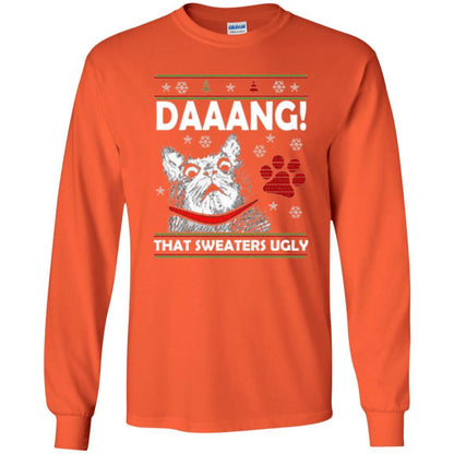 Christmas Cat T-shirt Daaang That Sweaters Ugly Orange