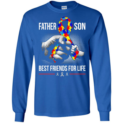 Father And Son Best Friends For Life Autism Awareness T-shirt Royal