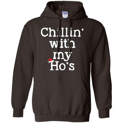 Christmas T-shirt Chillin With My Ho_s Dark Chocolate