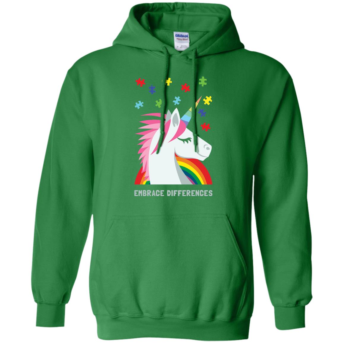 Autism Awareness Shirt Unicorn Puzzle Embrace Differences Irish Green