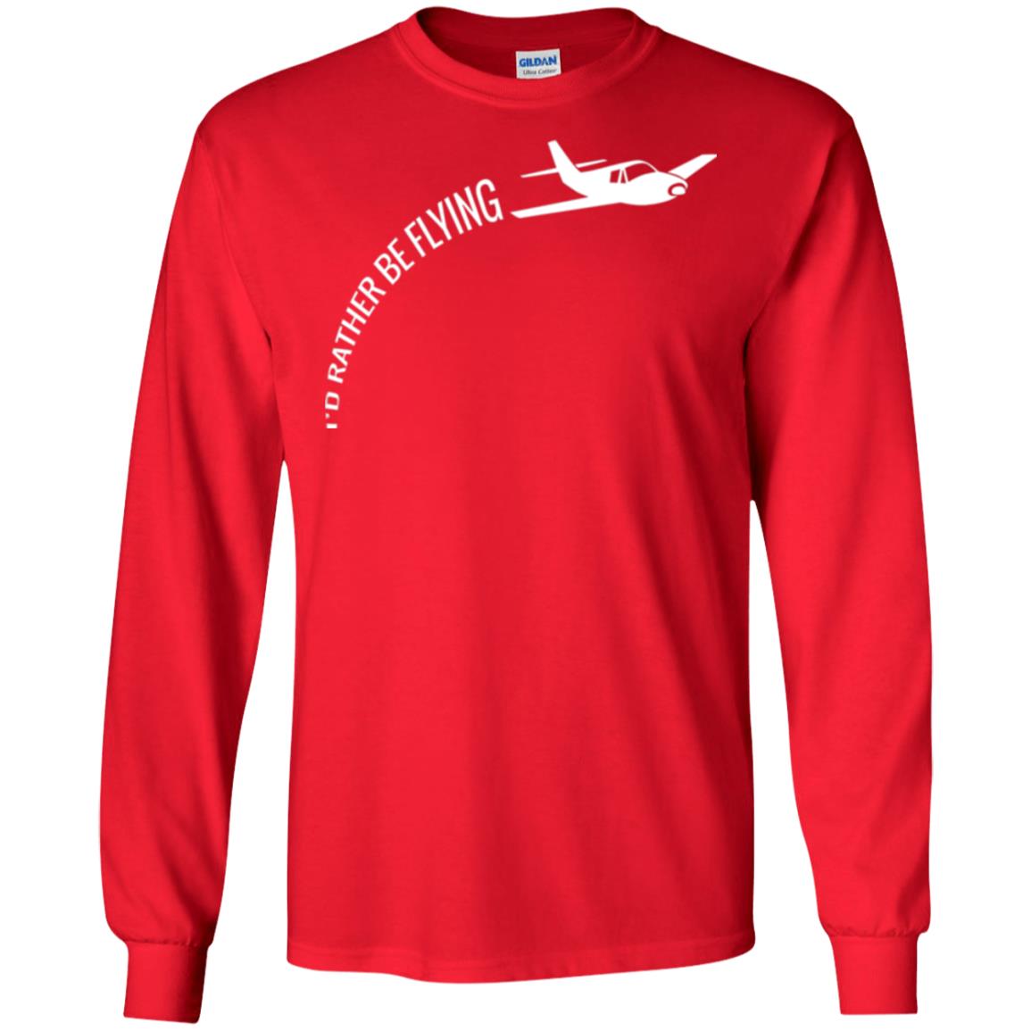 Airplane Pilot T-shirt I_d Rather Be Flying Red