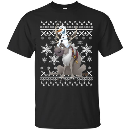 Film T-shirt Frozen Olaf Sven Riding Antler Black