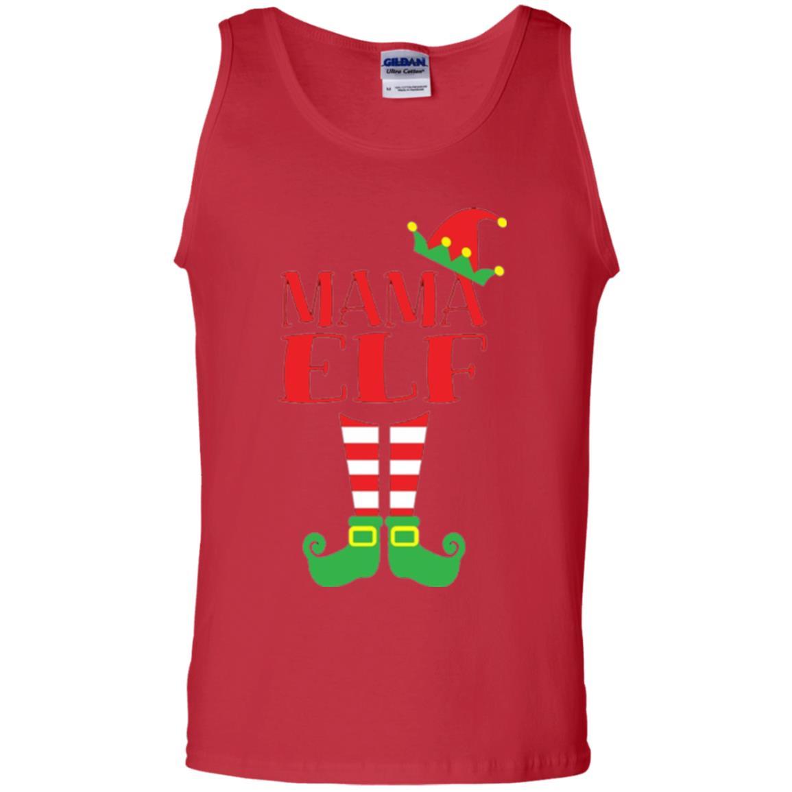 Family Christmas T-shirt Mama Elf T-shirt Red