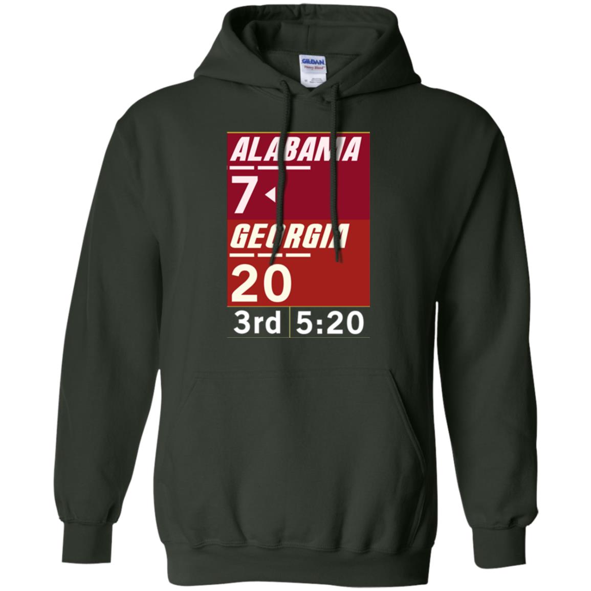 Football Lover T-shirt Alabama 26-23 Comeback Win 2-sided Forest Green