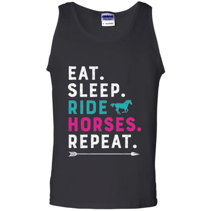 Horseback Lovers T-shirt Eat Sleep Ride Horses Repeat Black