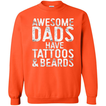 Daddy T-shirt Awesome Dads Have Tattoos And Beards Orange