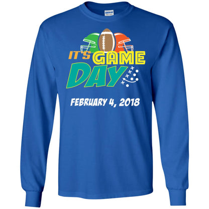 Football Lover T-shirt It_s Game Day February 4 2018 T-shirt Royal
