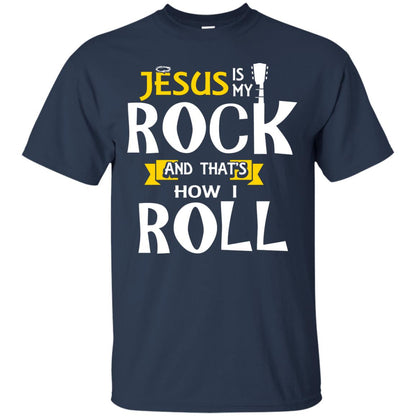 Jesus Is My Rock Christian Shirt For Rock Lover Navy