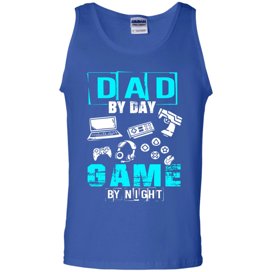 Dad By Day Gamer By Night Gamer T-shirt Royal