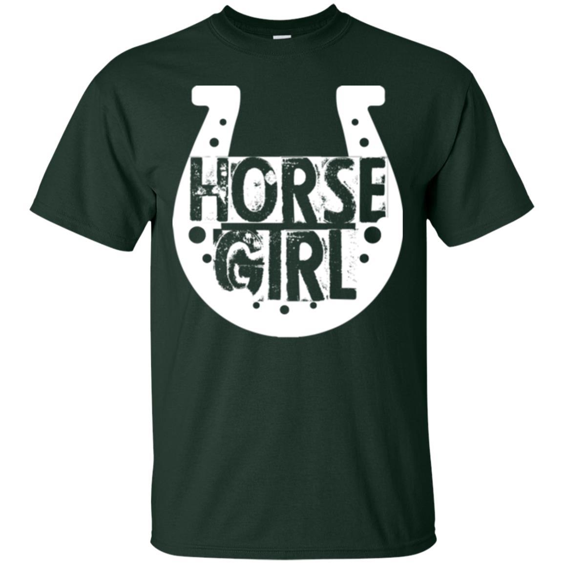 Horse Girl T-shirt I Love My Horses Racing Forest Green
