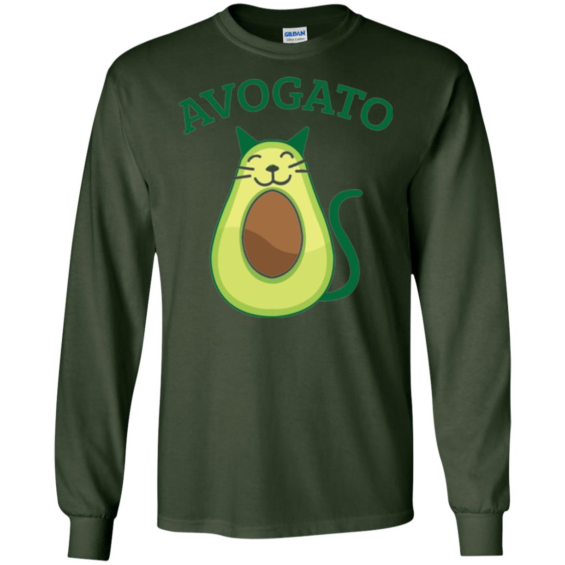 Avogato Avocado Cat Kitty Funny Meow T-shirt Forest Green