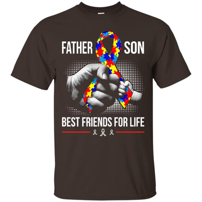 Father And Son Best Friends For Life Autism Awareness T-shirt Dark Chocolate