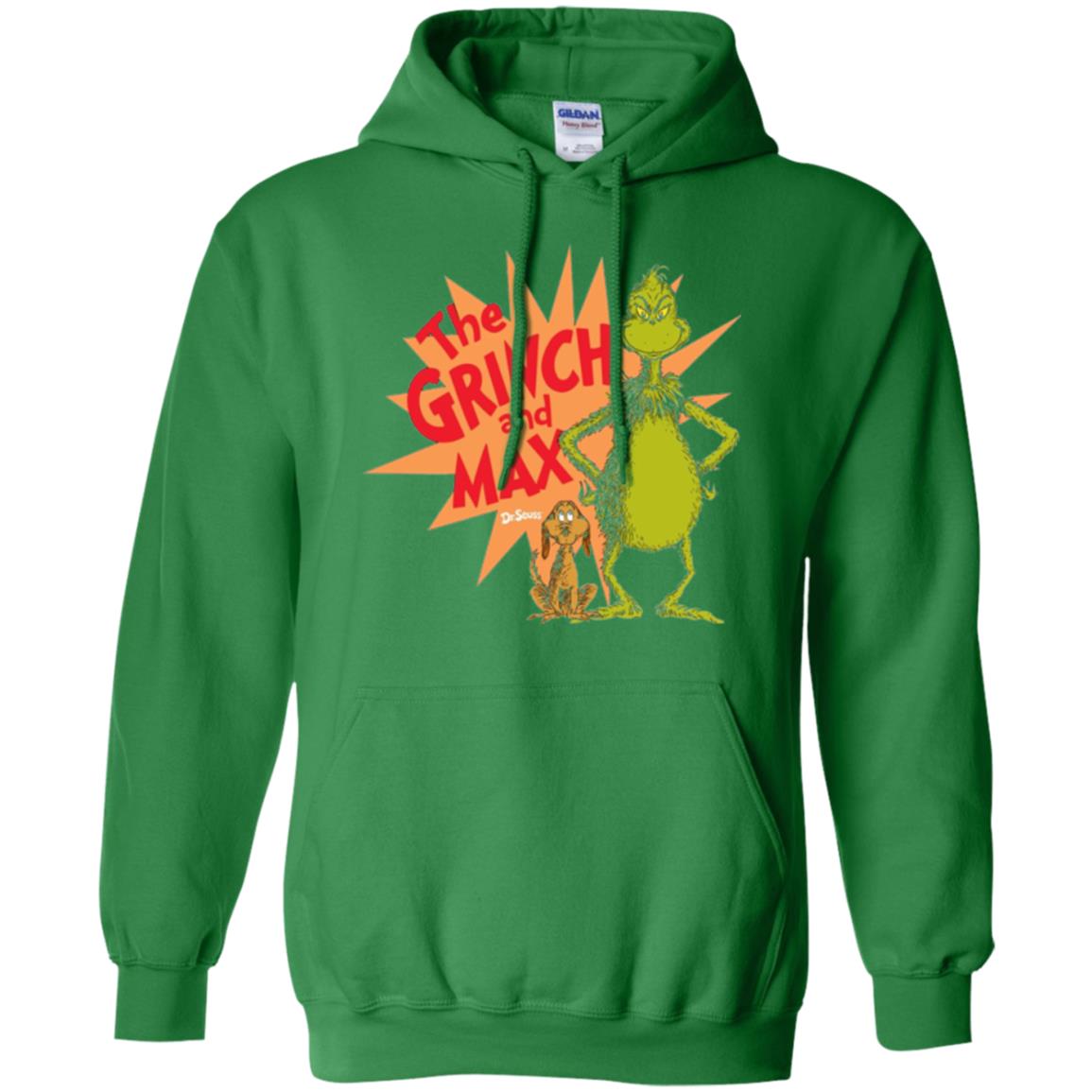 Cartoon T-shirt Dr. Seuss Grinch And Max Burst Irish Green