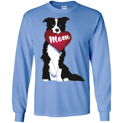 Dog Lover T-sshirt Border Collie Fetching Valentine Heart Carolina Blue
