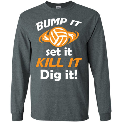 Bump It Set It Kill It Dig It Volleyball Lover T-shirt Dark Heather