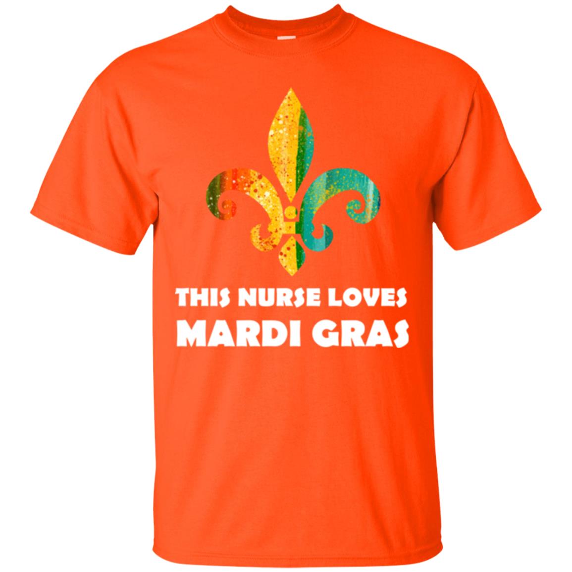 Nurse T-shirt This Nurse Loves Mardi Gras T-shirt Orange