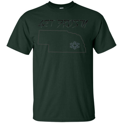 Christmas T-shirt Get Frosty Nebraska Football Forest Green
