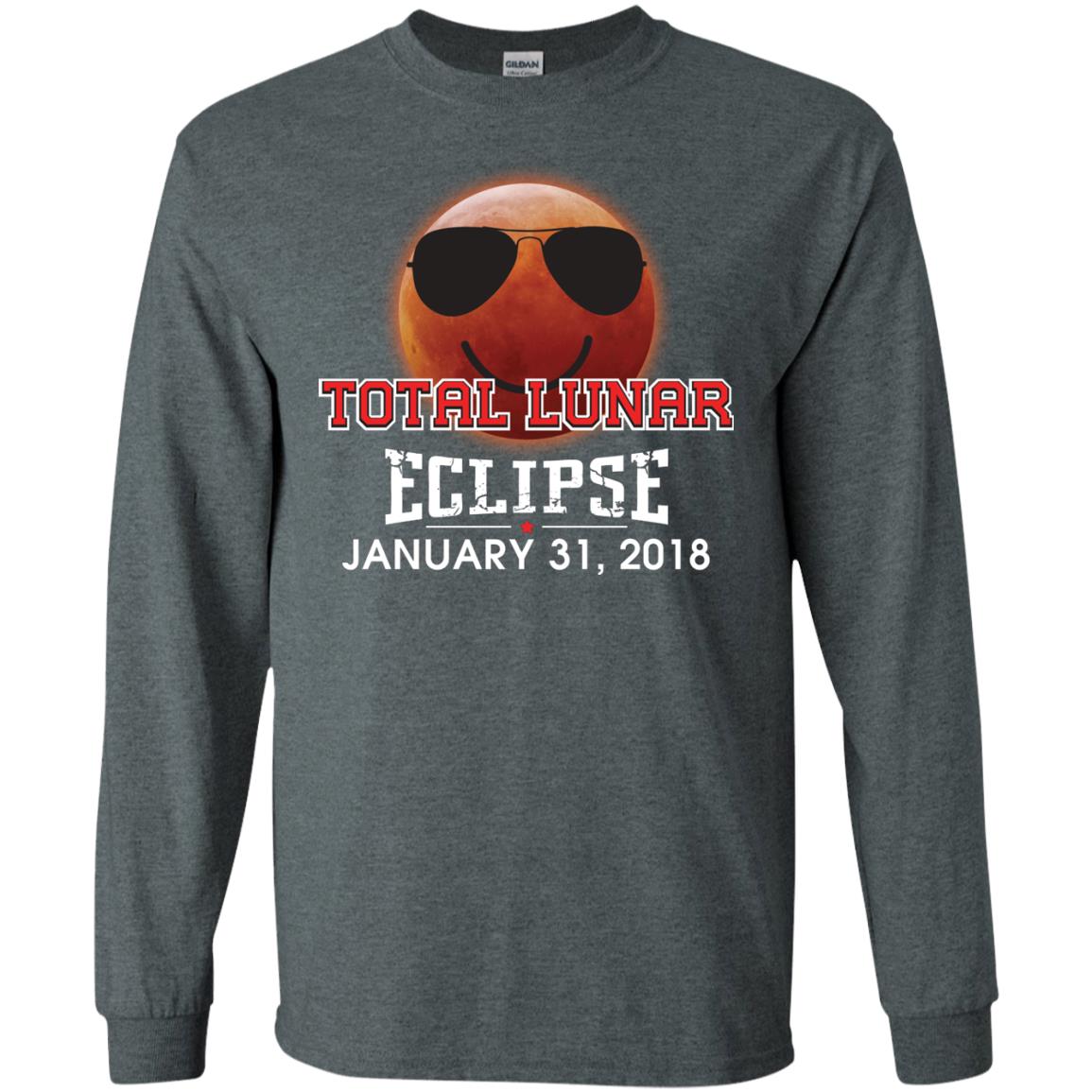 Blood Moon T-shirt Total Lunar Eclipse January 31. 2018 Dark Heather
