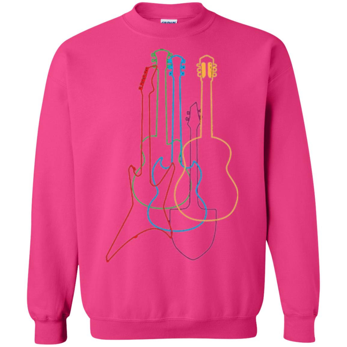 Colored Guitars Electric Acoustic Classical T-shirt Heliconia