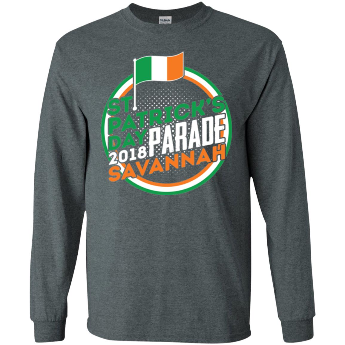 Parade Savannah 2018 Ireland Flag St. Patrick_s Day T-shirt Dark Heather