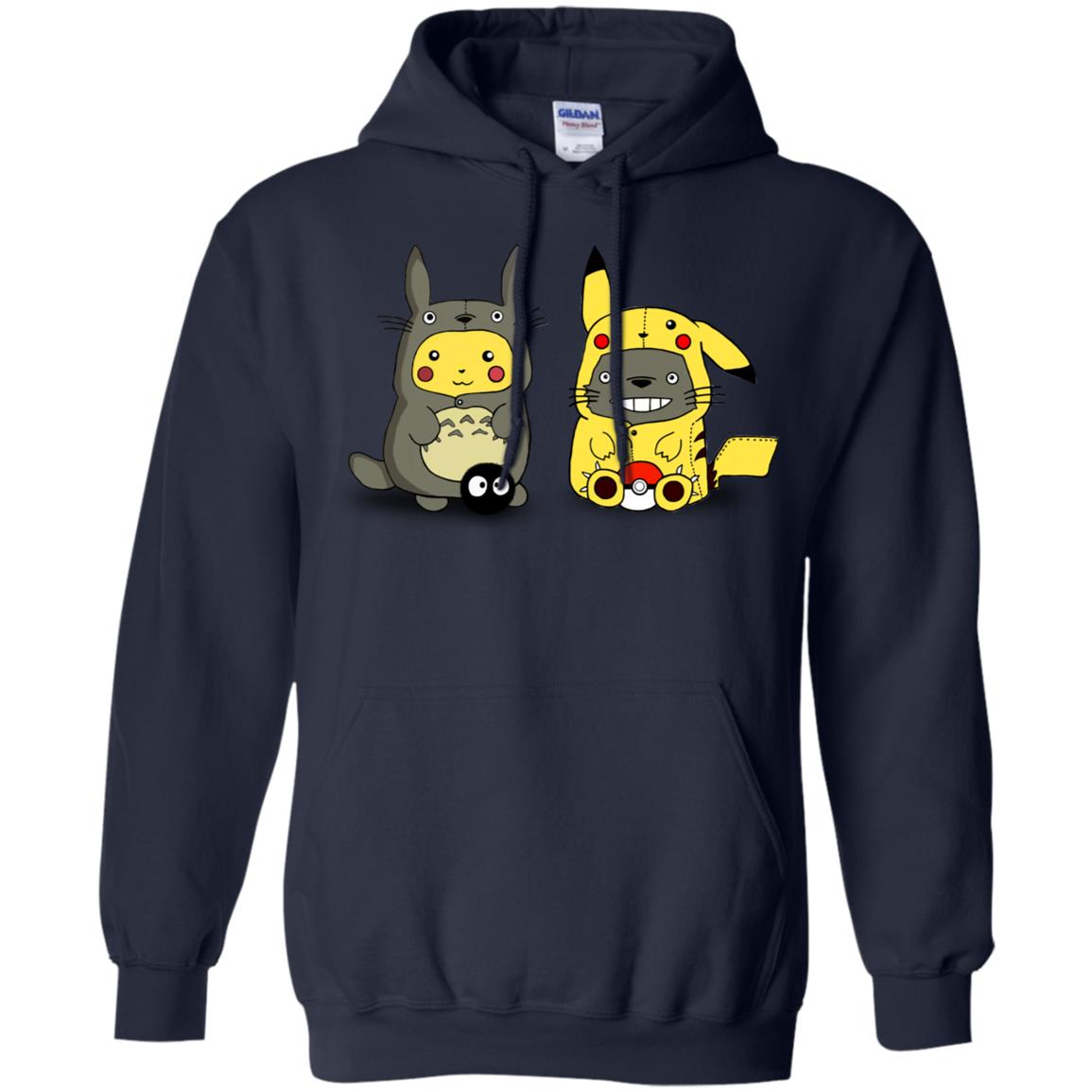 Pikachu Cosplay Totoro And Totoro Cosplay Pikachu T-shirt Navy
