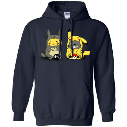Pikachu Cosplay Totoro And Totoro Cosplay Pikachu T-shirt Navy