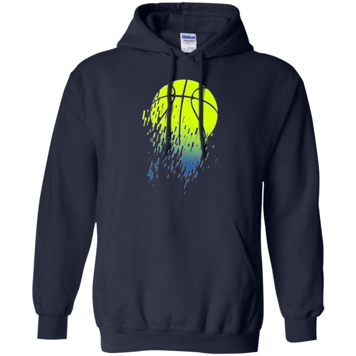 Basketball T-shirt Disintegrating Neon Green Navy
