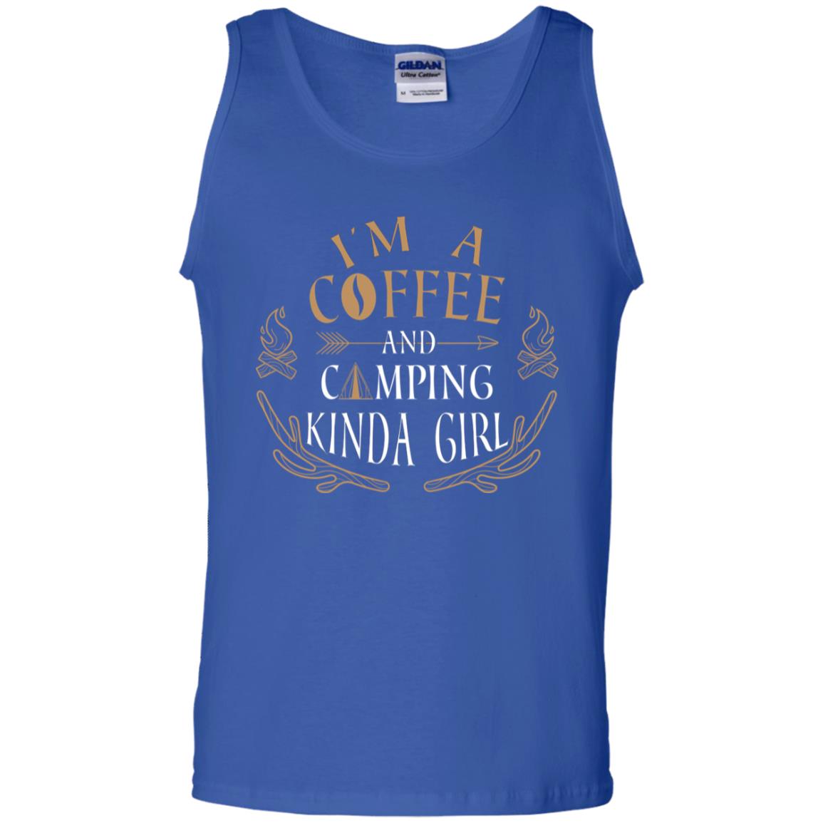 I'm A Coffee And Camping Kinda Girl Shirt Royal