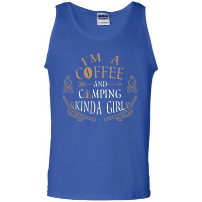 I'm A Coffee And Camping Kinda Girl Shirt Royal