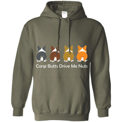 Dog Lover T-shirt Corgi Butts Drive Me Nuts Military Green