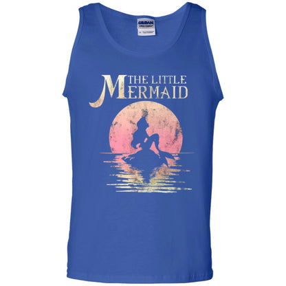 Cartoon T-shirt The Little Mermaid Ariel Rock Moon Silhouette Royal