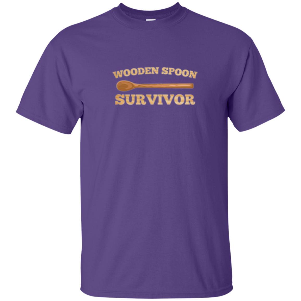 Sarcastic T-shirt Wooden Spoon Survivor T-shirt Purple