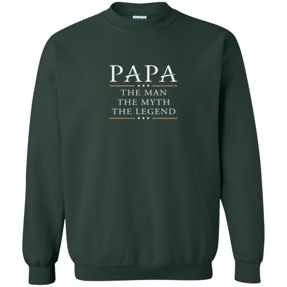 Family T-shirt Papa The Myth The Legend Forest Green
